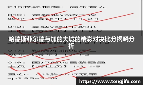 哈德斯菲尔德与加的夫城的精彩对决比分揭晓分析
